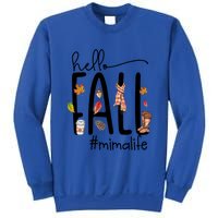 Hello Fall Mima Life Cute Halloween Autumn Grandma Gift Sweatshirt