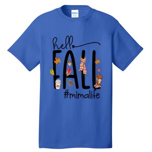 Hello Fall Mima Life Cute Halloween Autumn Grandma Gift Tall T-Shirt