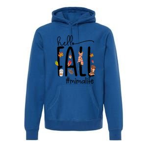 Hello Fall Mima Life Cute Halloween Autumn Grandma Gift Premium Hoodie