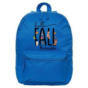 Hello Fall Mima Life Cute Halloween Autumn Grandma Gift 16 in Basic Backpack