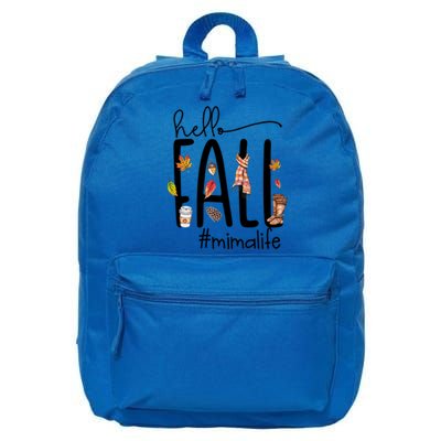 Hello Fall Mima Life Cute Halloween Autumn Grandma Gift 16 in Basic Backpack