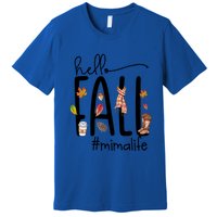 Hello Fall Mima Life Cute Halloween Autumn Grandma Gift Premium T-Shirt