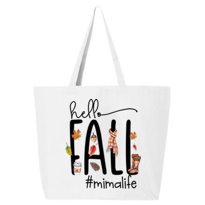 Hello Fall Mima Life Cute Halloween Autumn Grandma Gift 25L Jumbo Tote