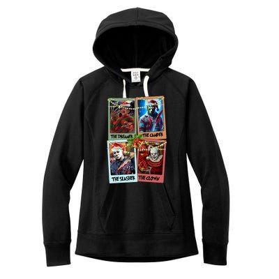 Horror Friends Merry Creepmas Krueger Dreamer Voorhees Camper Myers Women's Fleece Hoodie