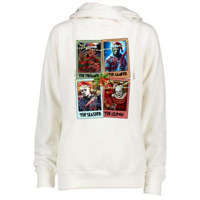 Horror Friends Merry Creepmas Krueger Dreamer Voorhees Camper Myers Womens Funnel Neck Pullover Hood