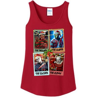 Horror Friends Merry Creepmas Krueger Dreamer Voorhees Camper Myers Ladies Essential Tank