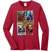 Horror Friends Merry Creepmas Krueger Dreamer Voorhees Camper Myers Ladies Long Sleeve Shirt