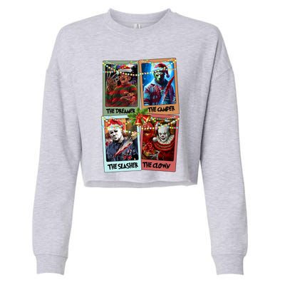 Horror Friends Merry Creepmas Krueger Dreamer Voorhees Camper Myers Cropped Pullover Crew