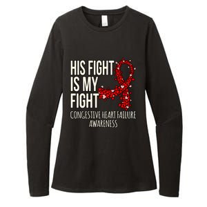 His Fight My Fight Heart Disease Awareness Survivor Graphic Gift Womens CVC Long Sleeve Shirt