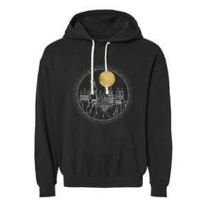 Hogwarts Full Moon Line Art Garment-Dyed Fleece Hoodie