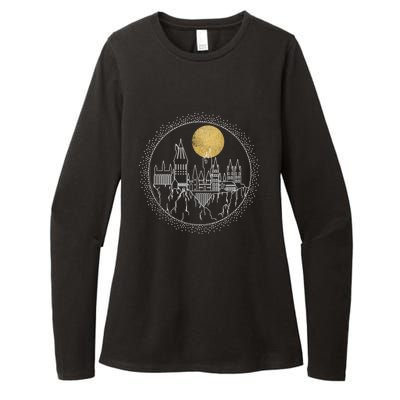 Hogwarts Full Moon Line Art Womens CVC Long Sleeve Shirt