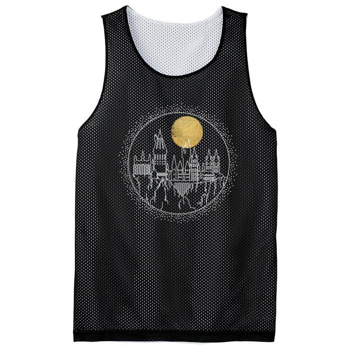 Hogwarts Full Moon Line Art Mesh Reversible Basketball Jersey Tank