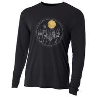 Hogwarts Full Moon Line Art Cooling Performance Long Sleeve Crew