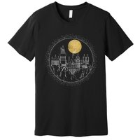 Hogwarts Full Moon Line Art Premium T-Shirt