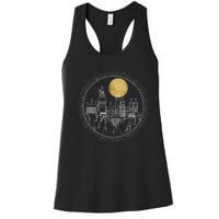 Hogwarts Full Moon Line Art Women's Racerback Tank