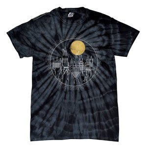 Hogwarts Full Moon Line Art Tie-Dye T-Shirt