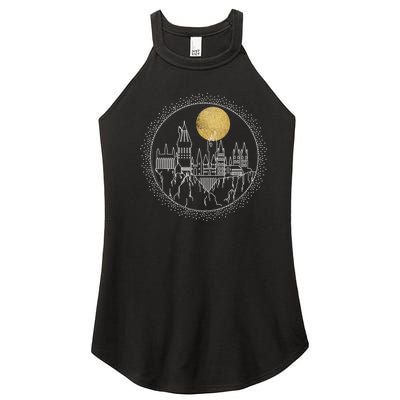 Hogwarts Full Moon Line Art Women's Perfect Tri Rocker Tank