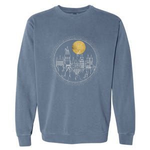 Hogwarts Full Moon Line Art Garment-Dyed Sweatshirt