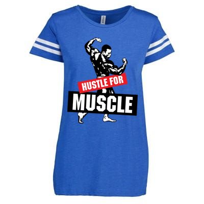 Hustle For Muscle Funny Graphic Design For The Bodybuilders Gift Enza Ladies Jersey Football T-Shirt