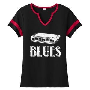 Harmonica For Music Lovers And Band Member Ladies Halftime Notch Neck Tee