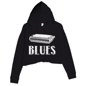 Harmonica For Music Lovers And Band Member Crop Fleece Hoodie