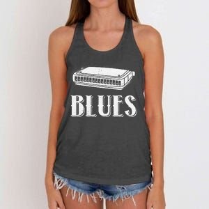 Harmonica For Music Lovers And Band Member Women's Knotted Racerback Tank