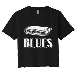 Harmonica For Music Lovers And Band Member Women's Crop Top Tee