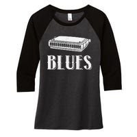 Harmonica For Music Lovers And Band Member Women's Tri-Blend 3/4-Sleeve Raglan Shirt