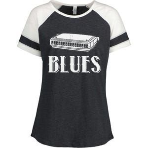 Harmonica For Music Lovers And Band Member Enza Ladies Jersey Colorblock Tee