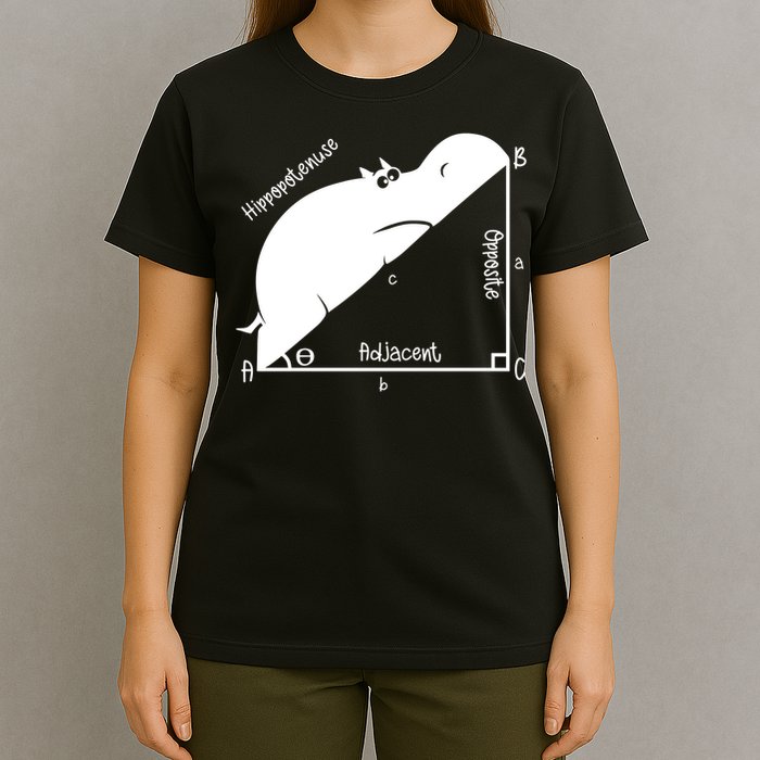 Hippopotenuse Funny Math and Geometry Pun T-Shirt