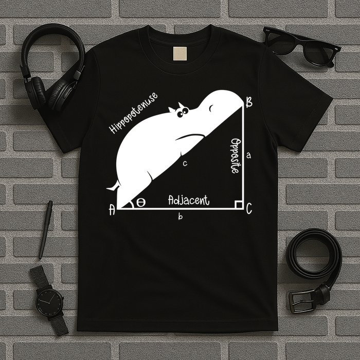 Hippopotenuse Funny Math and Geometry Pun T-Shirt