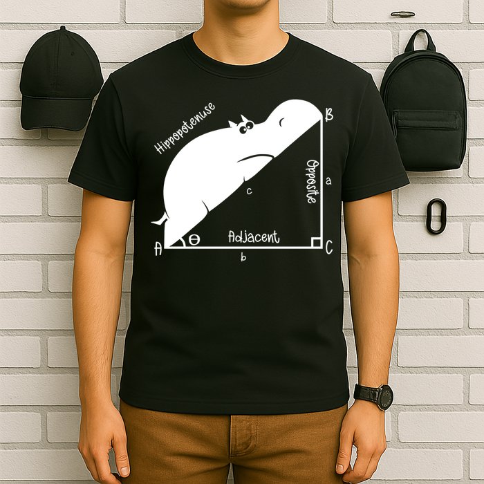 Hippopotenuse Funny Math and Geometry Pun T-Shirt