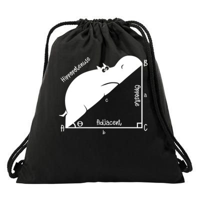 Hippopotenuse Funny Math and Geometry Pun Drawstring Bag