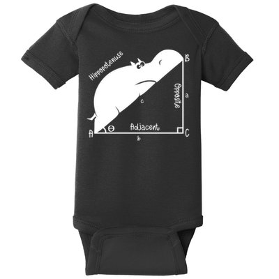 Hippopotenuse Funny Math and Geometry Pun Baby Bodysuit