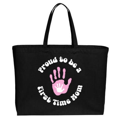 Happy First MotherS Day New Mom Mothertobe Firsttime Mom Gift Cotton Canvas Jumbo Tote