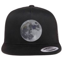 Halloween Full Moon From Satellite Outer Space Science Flat Bill Trucker Hat