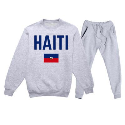 HAITI Flag Men Women Kids HAITI Premium Crewneck Sweatsuit Set