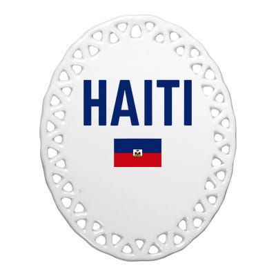 HAITI Flag Men Women Kids HAITI Ceramic Oval Ornament