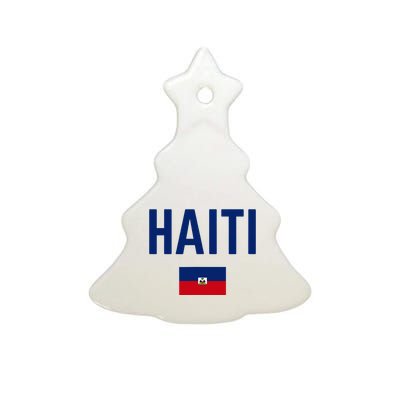 HAITI Flag Men Women Kids HAITI Ceramic Tree Ornament