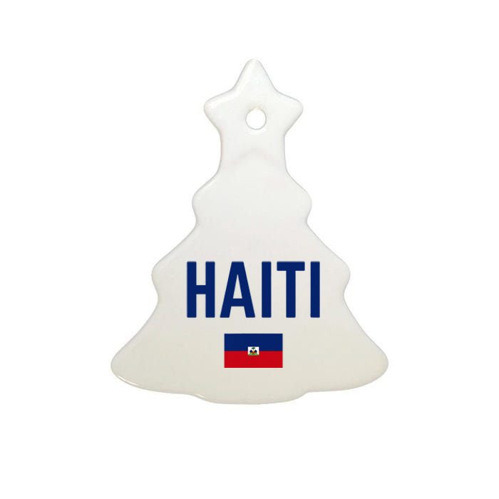 HAITI Flag Men Women Kids HAITI Ceramic Tree Ornament