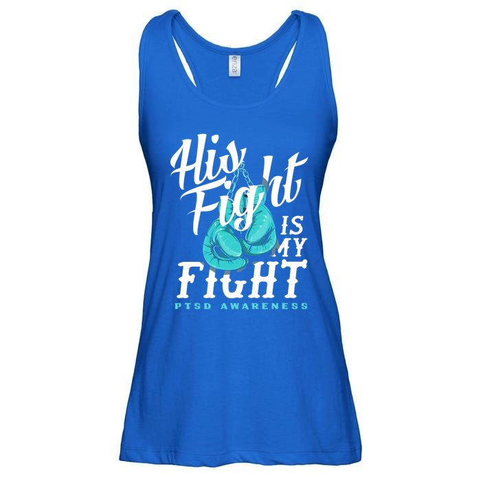 His Fight My Fight Ptsd Awareness Great Gift Ladies Essential Flowy Tank