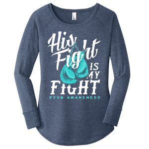 His Fight My Fight Ptsd Awareness Great Gift Women's Perfect Tri Tunic Long Sleeve Shirt