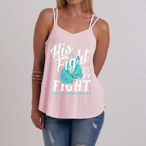 His Fight My Fight Ptsd Awareness Great Gift Women's Strappy Tank