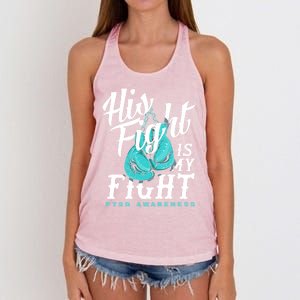 His Fight My Fight Ptsd Awareness Great Gift Women's Knotted Racerback Tank