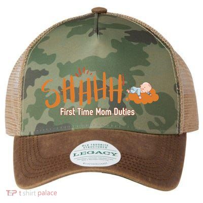 Happy First MotherS Day New Mom Shhhh Firsttime Mom Duties Cool Gift Legacy Tie Dye Trucker Hat