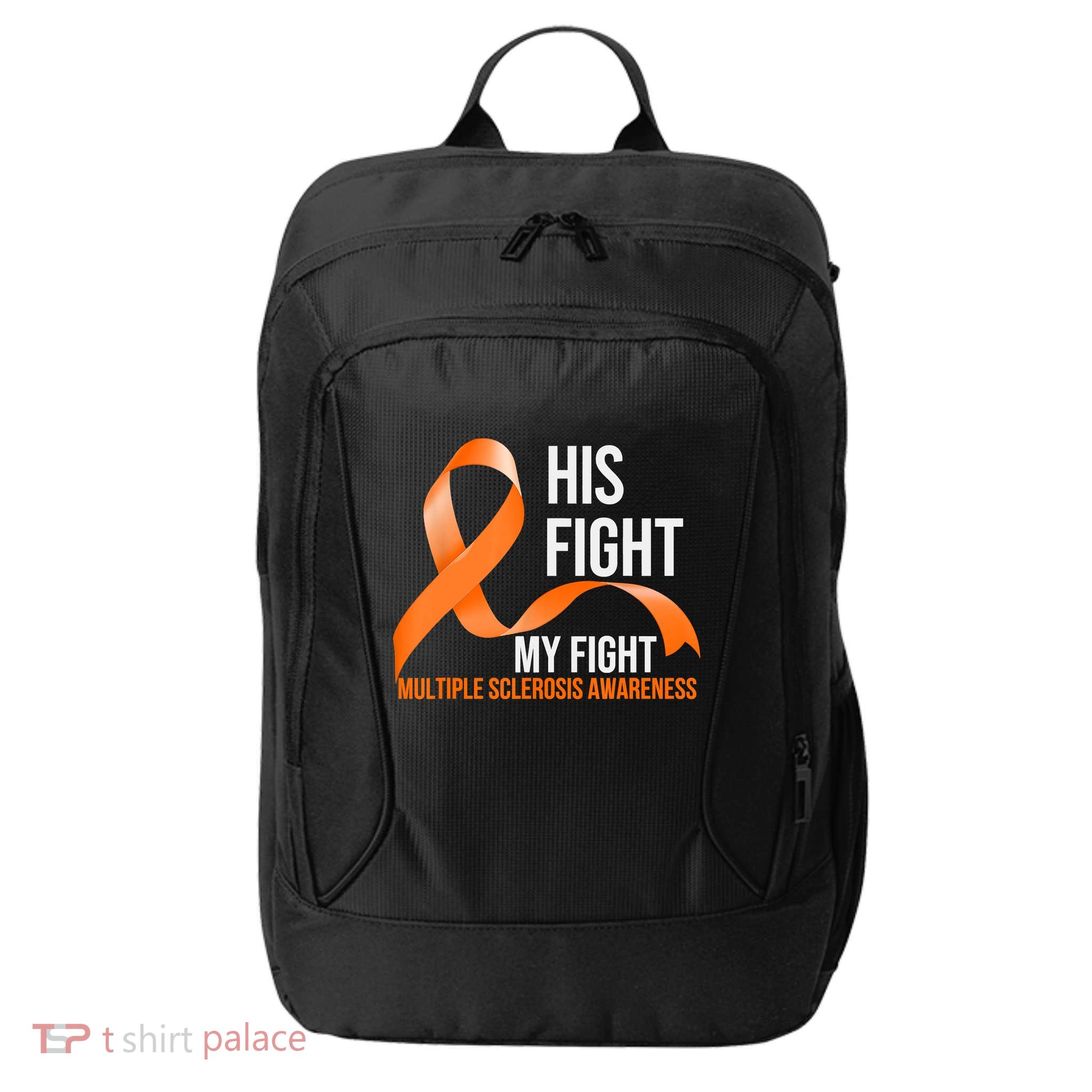 His Fight My Fight Multiple Sclerosis MS Warrior City Backpack