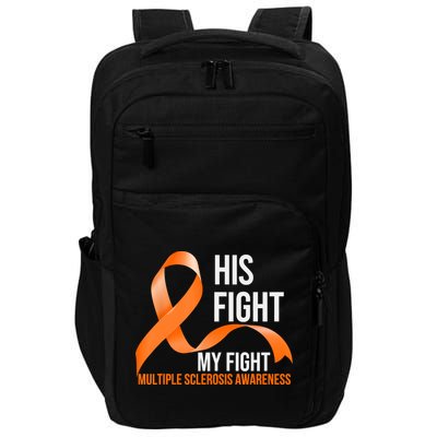 His Fight My Fight Multiple Sclerosis MS Warrior Impact Tech Backpack