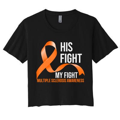 His Fight My Fight Multiple Sclerosis MS Warrior Crop Top
