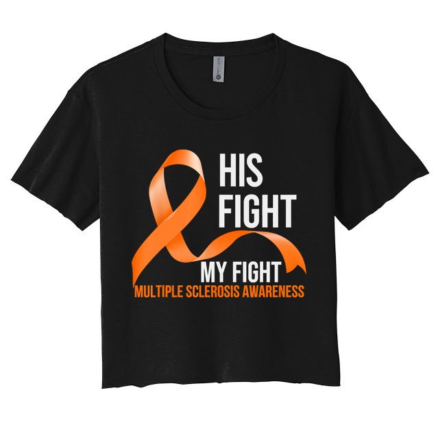His Fight My Fight Multiple Sclerosis MS Warrior Crop Top