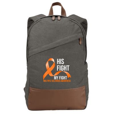 His Fight My Fight Multiple Sclerosis MS Warrior Cotton Canvas Backpack